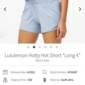 Lululemon Athletica Blue Athletic Shorts Lightweight Design